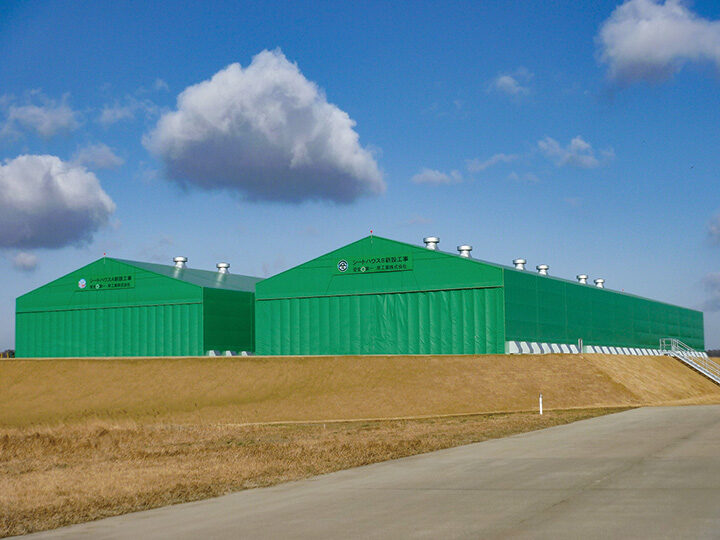 航空自衛隊松島基地　仮設格納庫の設営事例